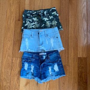 3 pack bundle girls VINTAGE HAVANA jean shorts